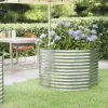 Galvaniseret plantekasse i stål - Højbed til have | Størrelse: 100x100x68 cm | Farve: Sølv
