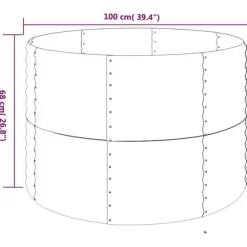 Galvaniseret plantekasse i stål - Højbed til have | Størrelse: 100x100x68 cm | Farve: Sølv