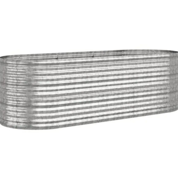 Galvaniseret plantekasse i stål - Højbed til have | Farve: Sølv | Størrelse: 224x80x68 cm