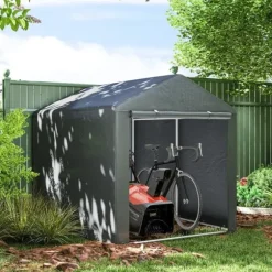 Garage telt 1,6×2,18×1,72 m, UV-beskyttelse, vandafvisende, rulleport, grå