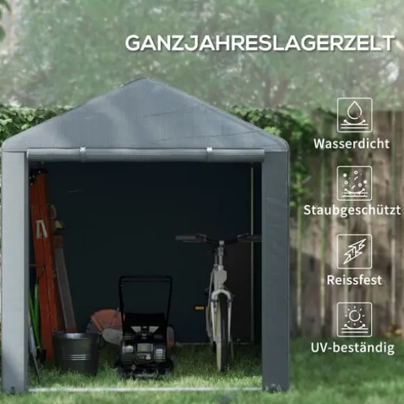 Garage telt, 160x218x172 cm, mørkegrå