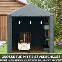 Garage telt, 160x218x172 cm, mørkegrå