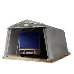 Garage Tent Carport 3,3x4,7 m Windbreak Storage Tent PVC 500 grå