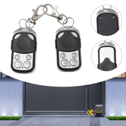 Garageport/indkørselsport fjernbetjening - Håndholdt sender - 2-pak - 433 MHz - EV-1527 fast kode - ABS + aluminium - Sort