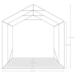 Garagetält i PVC - Vattentålig förvaring för fordon | Storlek: 2,4x2,4 m | Färg: Grön