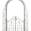 Garden Arch med Gate - Rose Arch - Iron Construction, Langs varig robust