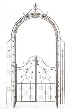 Garden Arch med Gate - Rose Arch - Iron Construction, Langs varig robust