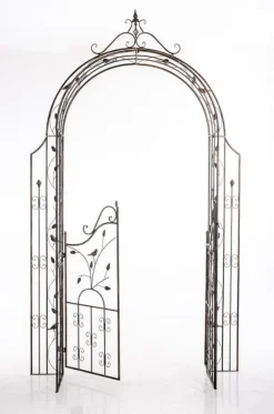 Garden Arch med Gate - Rose Arch - Iron Construction, Langs varig robust
