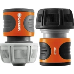 GARDENA lynkoblinger og Aquastop Ø19 mm – Til begyndelsen og slutningen af slangen – Med det originale GARDENA-system – Vejr- og UV-bestandig