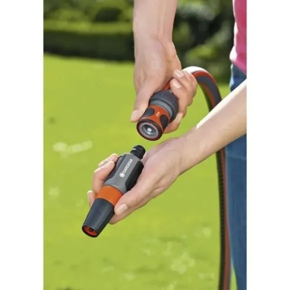 GARDENA lynkoblinger og Aquastop Ø19 mm – Til begyndelsen og slutningen af slangen – Med det originale GARDENA-system – Vejr- og UV-bestandig