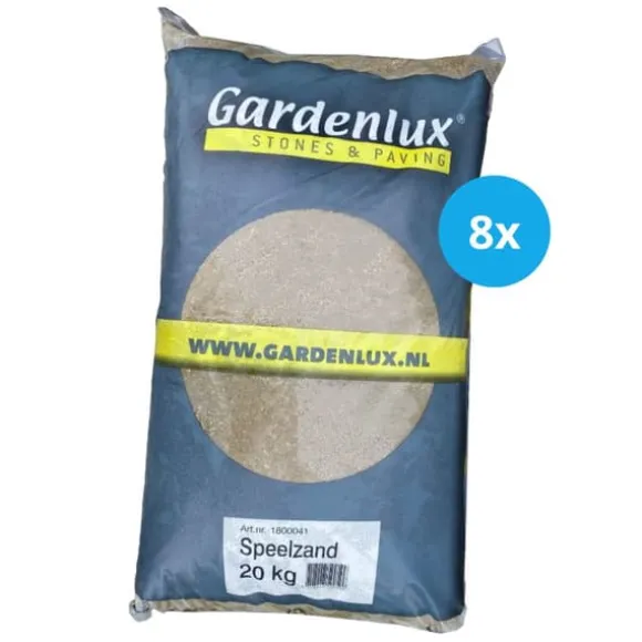 Gardenlux Legesand - Sandkasse Sand - Sand til Sandkasse - Certificeret - Værdipakke 8 x 20 kg