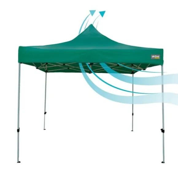 Gazebo Aktive Foldbar Justerbar højde Stål Polyester 420D Oxford Grøn 300 x 320 x 300 cm