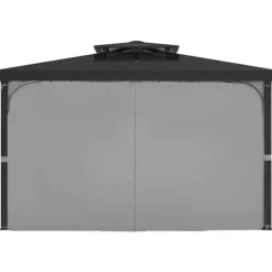 Gazebo Privatliv Gardin, 12' x 10' x 6,7', Vandtætte Gazebo Gardiner, Grå