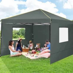 Gazebo Telt, Vandtæt Overdækning, Bærbar Pop-Up,Grå