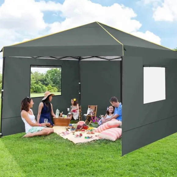 Gazebo Telt, Vandtæt Overdækning, Bærbar Pop-Up,Grå