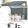 Gazebo, Vandtæt Stof, Justerbare Højder,3x3m, Grå