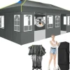 Gazebo, Vandtæt Stof, Nem Installation,3x6m, Grå