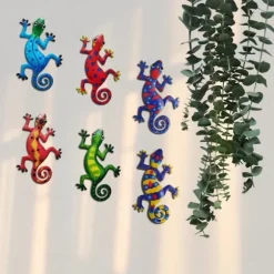Gecko Ödla Väggdekor Trädgård prydnad 13x22cm - Grøn