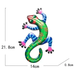 Gecko Lizard Vægskilt Have Ornament 14x21,8x0,8cm - Grøn