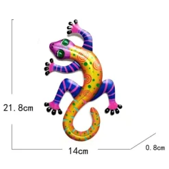 Gecko Lizard Vægskilt Have Ornament 14x21,8x0,8cm - Gul