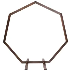 Geometrisk bryllupsbue i træ - Baggrundsstativ - Retro stil - Poleret finish - Længde 2,24 m - Højde 2,19 m - Str. M - Brun