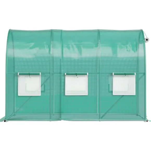 Gå-inde Tunnel Drivhus, 10 x 7 x 7 fod, bærbart med galvaniserede stålbøjler, lynlåsdør og 6 vinduer, ideelt til planter.