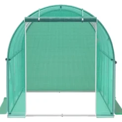 Gå-inde Tunnel Drivhus, 10 x 7 x 7 fod, bærbart med galvaniserede stålbøjler, lynlåsdør og 6 vinduer, ideelt til planter.