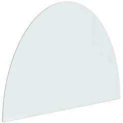 Glas - Living glasplade til pejs 800x600 mm halvrund