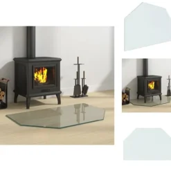 Glas - Living glasplade til pejs 80x50 cm sekskantet