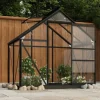 Glasdrivhus i aluminium - UV-bestandigt og varmeisoleret | Størrelse: 155x103x191 cm | Farve: Antracitgrå