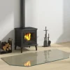 Glasplade til pejs 120x60 cm | Hærdet glas | Sekskantet | Varmebestandig