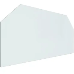 Glasplade til pejs 120x60 cm | Hærdet glas | Sekskantet | Varmebestandig