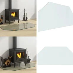 Glasplade til pejs 100x50 cm sekskantet - Glasplade Til Pejs - Glasplader Til Pejs - Home & Living