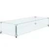 Glasvindafskærmning til bålbord 798 x 317 x 165 mm, robust hærdet glas, aluminiums hjørner, gummifødder, nem at samle.