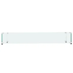 Glasvindafskærmning til bålbord 798 x 317 x 165 mm, robust hærdet glas, aluminiums hjørner, gummifødder, nem at samle.