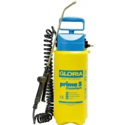 GLORIA - Prima 5 Comfort - 5L tryckspruta med lans och mässingsmunstycke och 2m50 spiralslang