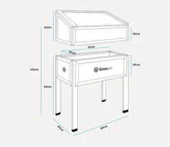 Greenspot Mini Drivhus med Overdækning til Altan og Terrasse 80x45x120 cm - Drivhus på en træplatform, Hævet træbed, Kold ramme med overdækning på høj | CDON