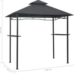 Grillpavillon 240x150x255 cm stål antracitgrå - Grillpavillon - Grillpavilloner - Home & Living