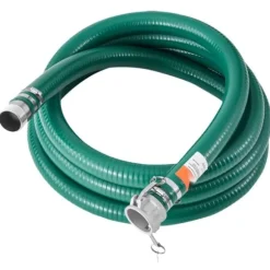 Grøn sugeslange 2 i x 20 fod, høj kvalitet, komplet fittings, holdbar og fleksibel til industrielt brug.