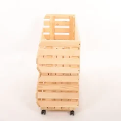 Grøntsagskasser på hjul RAWA /bredde 77cm - Naturlig