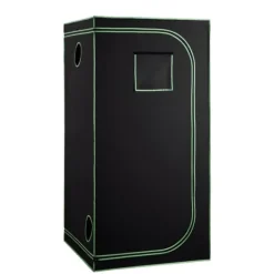 Grow Telt - Indendørs Plantetelt - 100x100x200 cm - 600D Højreflekterende Mylar - Observationsvindue - Aftagelig Gulvbakke - Robust Lynlås