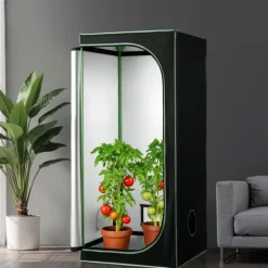 Growtelt - Indendørs Plantetelt - 80 x 80 x 180 cm - 600D Højreflekterende Mylar - Observationsvindue - Gulvbakke - Robust Lynlås