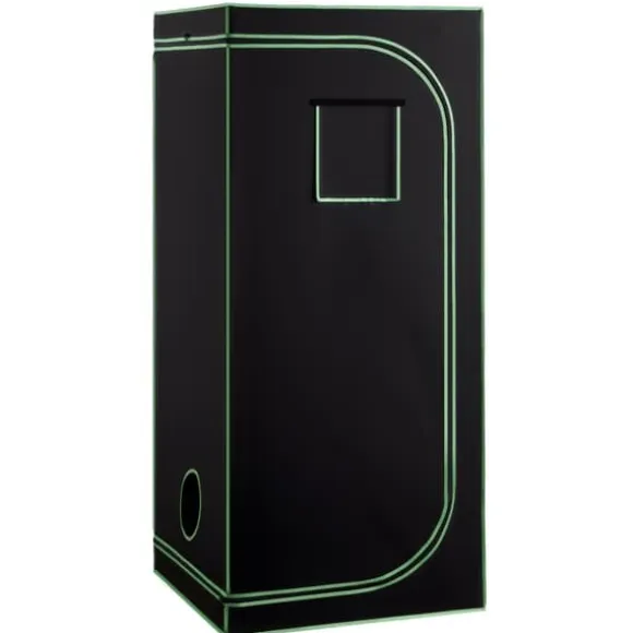 Growtelt - Indendørs Plantetelt - 80 x 80 x 180 cm - 600D Højreflekterende Mylar - Observationsvindue - Gulvbakke - Robust Lynlås