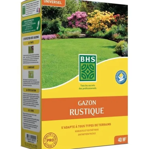 Græsplæne - BHS - Rustik Græsplæne 1 KG - Stærkere og bedre beskyttet - Hurtig og holdbar - Alle typer terræn og klimaer, Robust