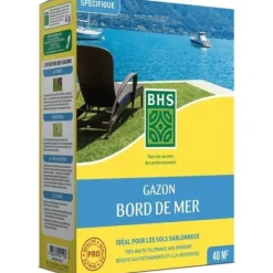 Græsplæne - BHS - Seaside Lawn 1kg | 40m² | Modstandsdygtig over for vind, tørke og salt | Smuk, attraktiv og robust sommergræsplæne.