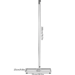 Græsplæne Jævner, Rustfrit Stål, Ergonomisk Håndtag,75x25x200cm, Sølv