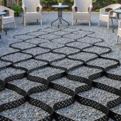 Grusgitter, 500x198 cm, Sort, HDPE jordstabilisering
