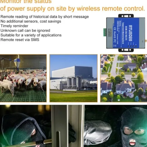 GSM SMS-alarm Telemetri Temperaturalarmsystem Måling Support Fjernbetjening (EU 100-240V)