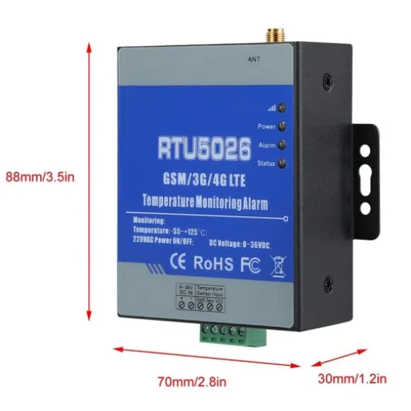 GSM SMS-alarm Telemetri Temperaturalarmsystem Måling Support Fjernbetjening (EU 100-240V)