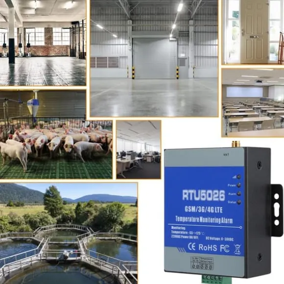 GSM SMS-alarm Telemetri Temperaturalarmsystem Måling Support Fjernbetjening (EU 100-240V)